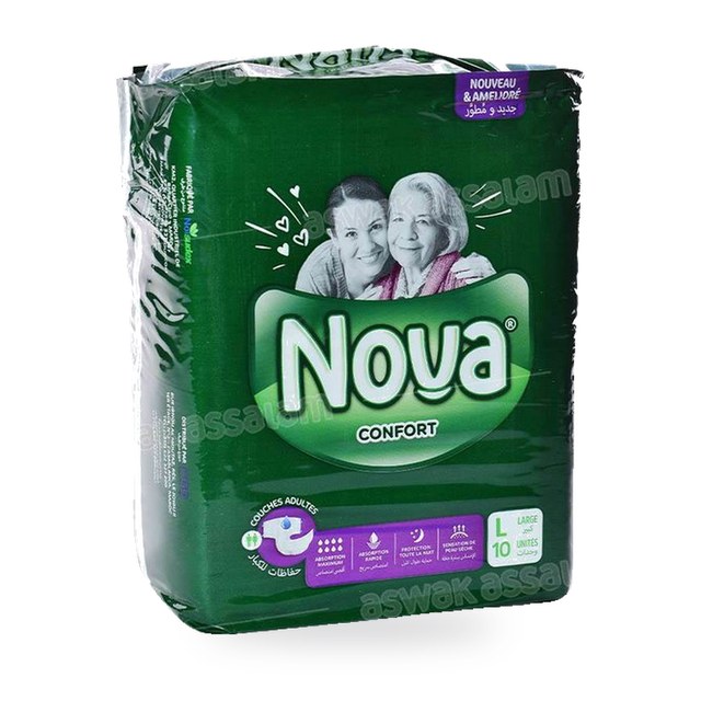 COUCHES ADULTES TAILLE LARGE 10 UNITES NOVA