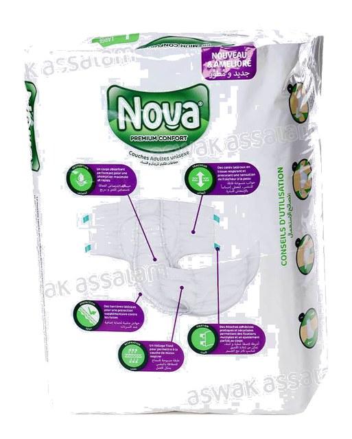 COUCHES ADULTES TAILLE LARGE 10 UNITES PREMIUM CONFORT NOVA