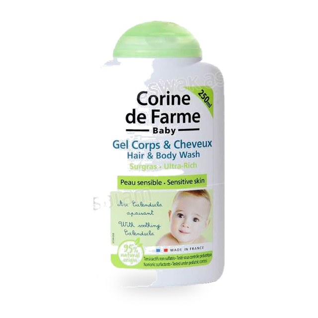 CREME LAVANTE CHEVEUX ET CORPS 250ML POUR BEBE CORINE DE FARME