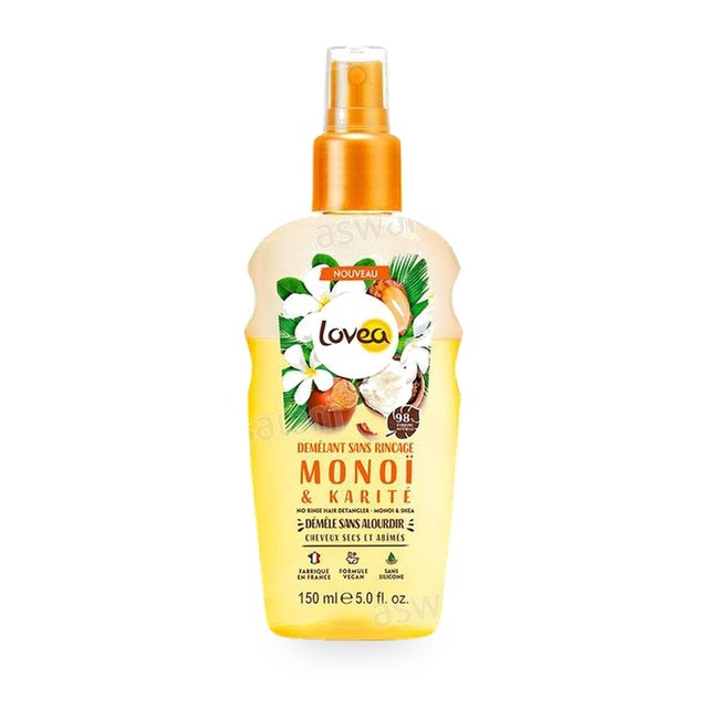 DEMELANT SANS RINCAGE MONOI & KARITE POUR CHEVEUX SECS ET ABIMES 150ML LOVEA