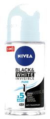 DEODORANT BILLE POUR FEMME BLACK AND WHITE INVISIBLE PURE 50ML NIVEA