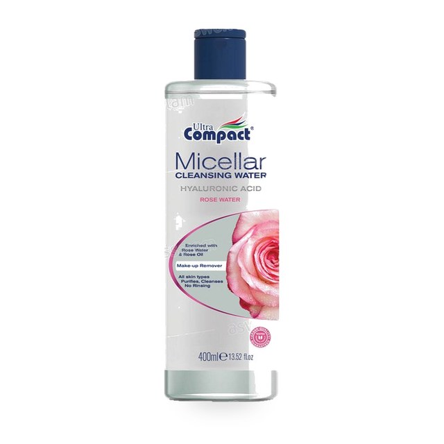 EAU MICELLAIRE ACIDE HYALURONIQUE A L’EAU DE ROSE 400ML ULTRA COMPACT
