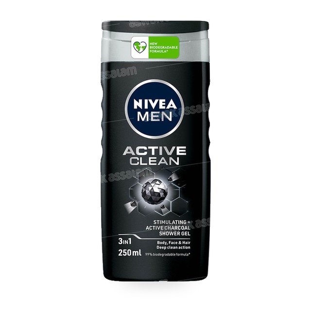 GEL DOUCHE 3 EN 1 ACTIVE CLEAN 250ML NIVEA MEN