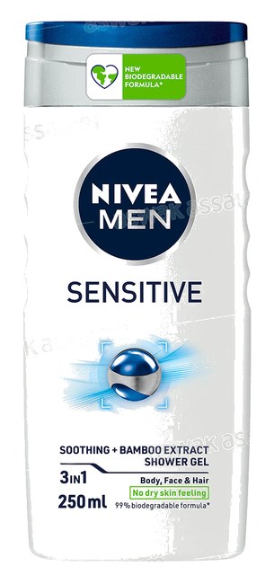 GEL DOUCHE 3 EN 1 SENSITIVE 250ML NIVEA MEN