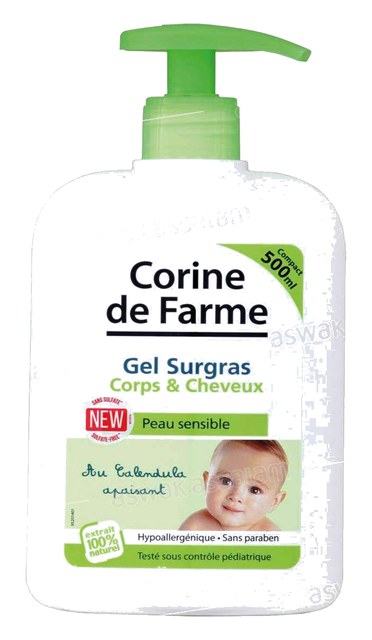 GEL SURGRAS CORPS ET CHEVEUX POUR BEBE 500ML CORINE DE FARME