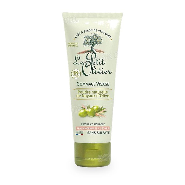 GOMMAGE VISAGE POUDRE DE NOYAUX D’OLIVE 75ML LE PETIT OLIVIER