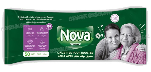 LINGETTES POUR ADULTES 50 UNITES NOVA