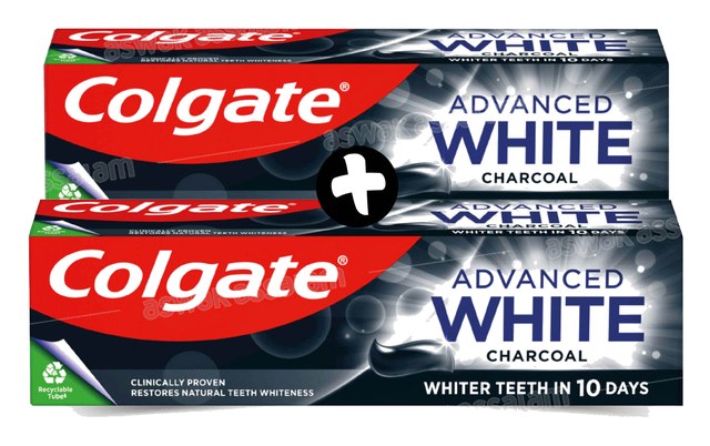 LOT DE 2 DENTIFRICES ADVANCED WHITE CHARBON COLGATE (-50% SUR LE 2EME)