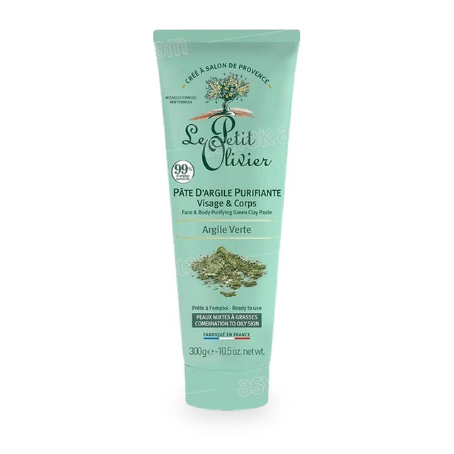 PATE D’ARGILE VERTE PURIFIANTE VISAGE & CORPS 300G LE PETIT OLIVIER