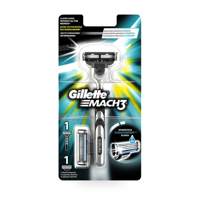 RASOIR 3 LAMES + 2 RECHARGES MACH3 GILLETTE