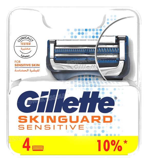 RECHARGE RASOIR 4 UNITES SKINGUARD SENSITIVE GILLETTE