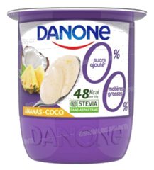 Yaourt Ananas Coco 0% Sucre Ajoute 0% Mg 105 g Danone
