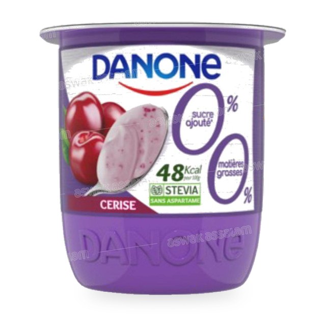YAOURT CERISE 0% SUCRE AJOUTE 0% MG 105G DANONE