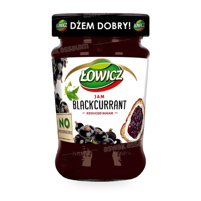 CONFITURE CASSIS SUCRE REDUIT 280G LOWICZ