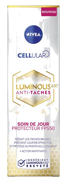 SOIN DE JOUR VISAGE PROTECTEUR ANTI-TACHES FPS 50 LUMINOUS CELLULAR 40ML NIVEA