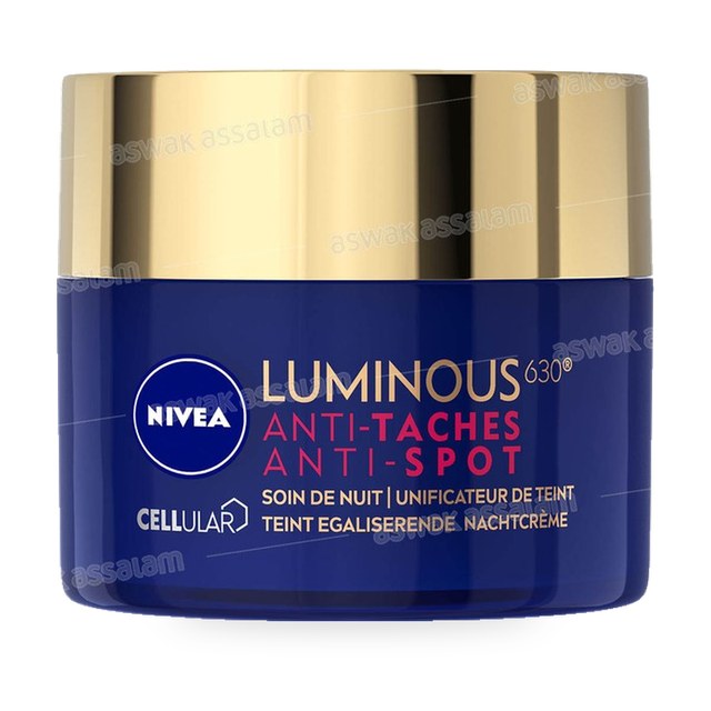 SOIN DE NUIT VISAGE ANTI-TACHES ANTI-SPOT UNIFICATEUR DE TEINT 50ML LUMINOUS CELLULAR NIVEA