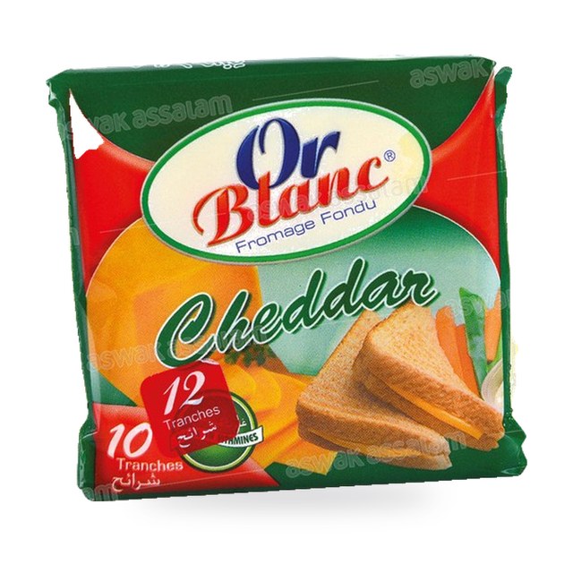FROMAGE CHEDDAR EN TRANCHES 200G OR BLANC