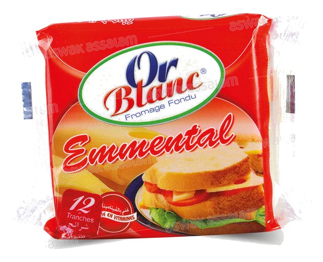 FROMAGE EMMENTAL EN TRANCHES 200G OR BLANC