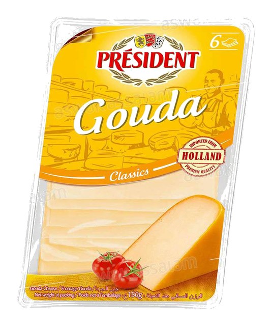FROMAGE GOUDA SLICE 150G PRESIDENT