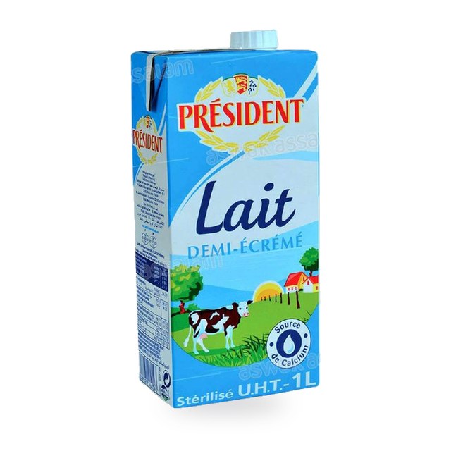 LAIT UHT DEMI ECREME 1L PRESIDENT