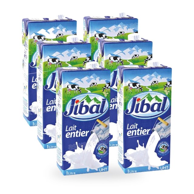 LAIT UHT ENTIER 6*1L PACK JIBAL