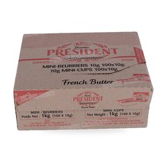 MINI-BEURRIER INDIVIDUEL 10G 100 UNITES PRESIDENT