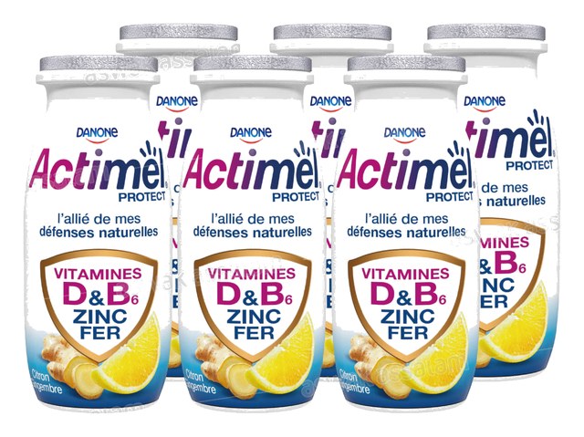YAOURT A BOIRE ACTIMEL PROTECT GINGEMBRE-CITRON 6*100G PACK DANONE