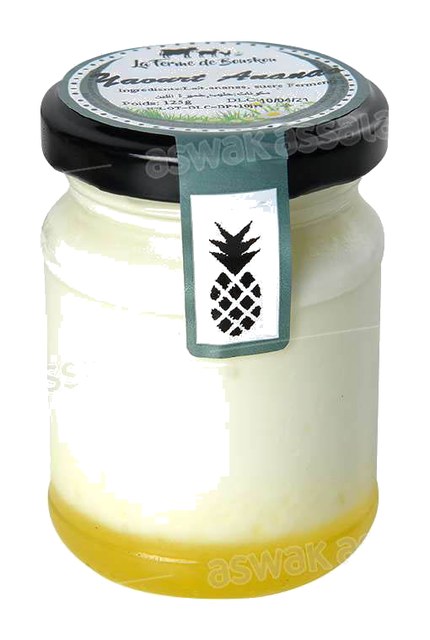 YAOURT BRASSE BIO SUR LIT D’ANANAS 125G LA FERME DE BOUSKOU