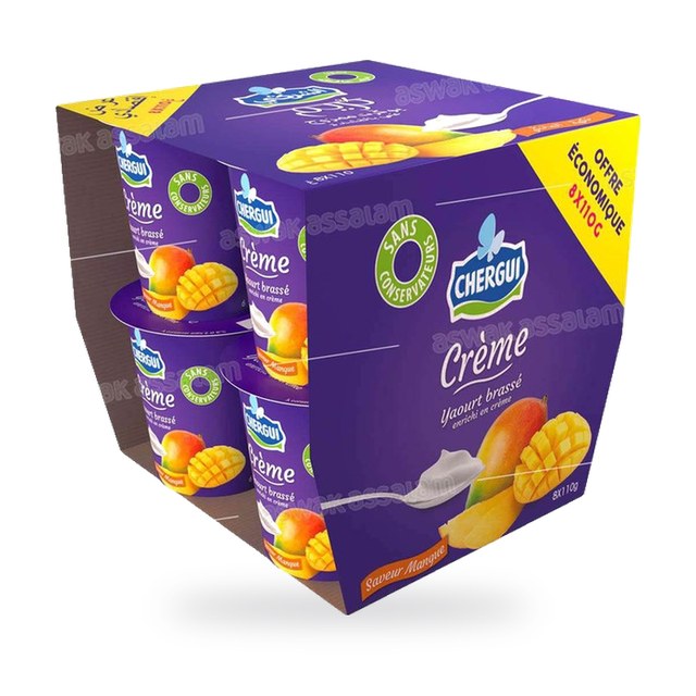 YAOURT CREME MANGUE 8*110G PACK CHERGUI