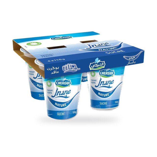 YAOURT JNANE FERME NATURE SUCRE 110G 4*110G PACK CHERGUI