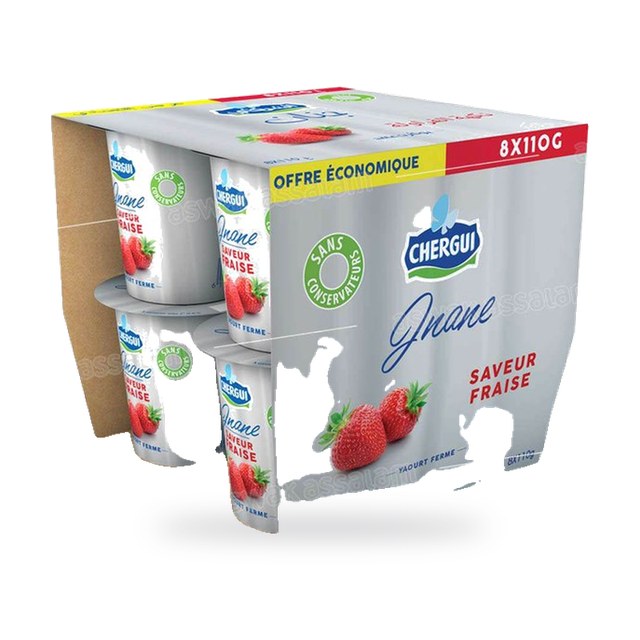 YAOURT JNANE FRAISE 8*110G PACK CHERGUI