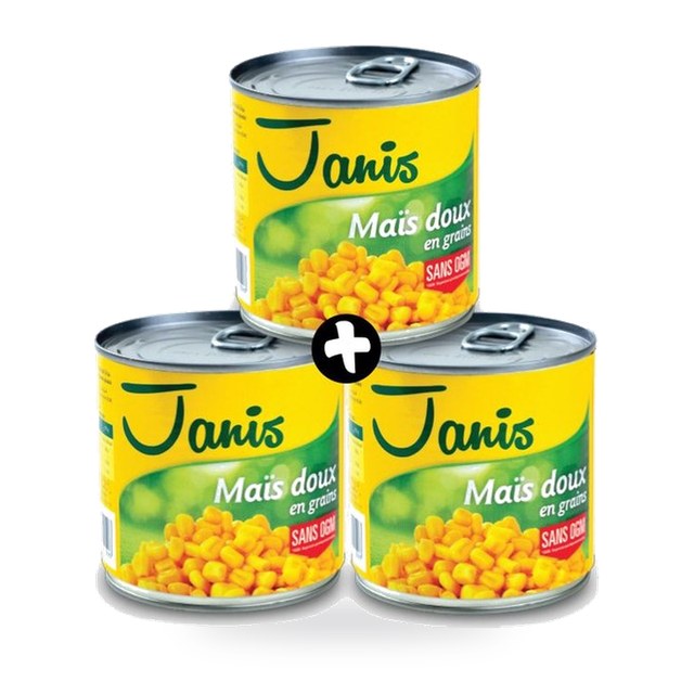 Lot de 3 Boîtes de maïs 140g – JANIS