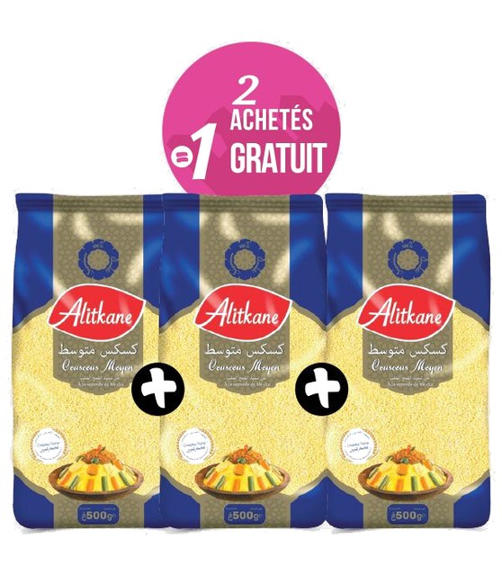 Lot de 3 couscous moyens 500g – ALITKANE