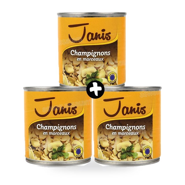 CHAMPIGNON EN MORCEAUX 3*185G JANIS