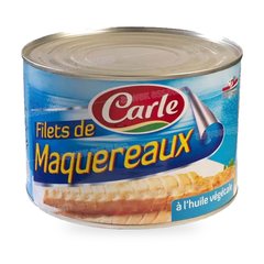 FILETS DE MAQUEREAUX A L’HUILE VEGETALE 1,7KG CARLE