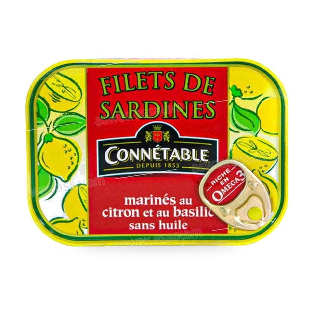 FILETS DE SARDINES MARINES AU CITRON ET BASILIC CONNETABLE