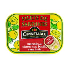 FILETS DE SARDINES MARINES AU CITRON ET BASILIC CONNETABLE