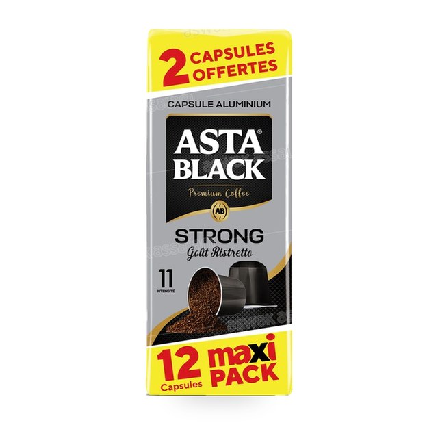 CAFE STRONG BOITE 10 CAPSULES ASTA BLACK (2 CAPSULES GRATUITES)