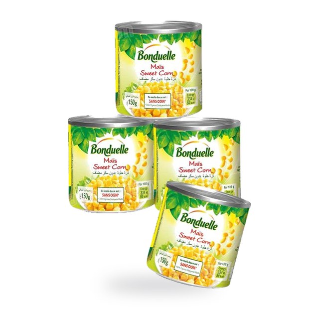 LOT DE 4 BOITES DE MAIS 150G BONDUELLE (3 ACHETES = 1 GRATUIT)