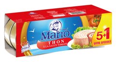 LOT DE 6 BOITES DE THON A LA SAUCE TOMATE 80G MARIO (5 ACHETES = 1 GRATUIT)