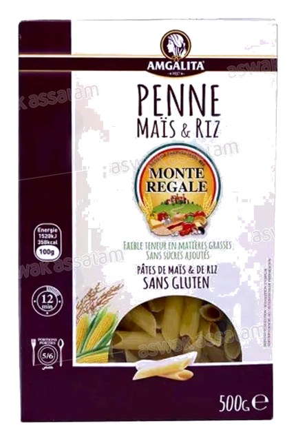 PENNE MAIS ET RIZ SANS GLUTEN 500G MONTE REGALE