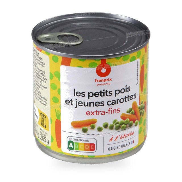 PETITS POIS ET JEUNES CAROTTES EXTRA-FINS 265G FRANPRIX