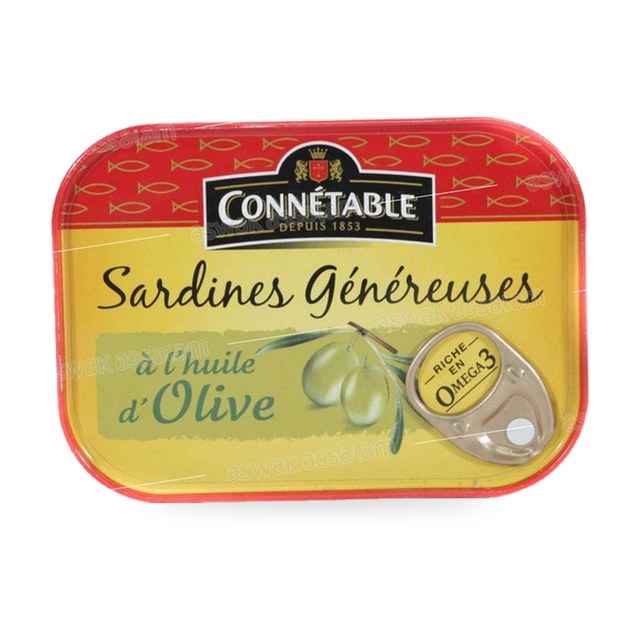 SARDINES GENEREUSES A L’HUILE D’OLIVE 140G CONNETABLE