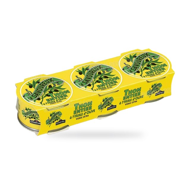 THON ENTIER A L’HUILE D’OLIVE EXTRAVIERGE 3*80G LE SAVOUREUX CONNETABLE