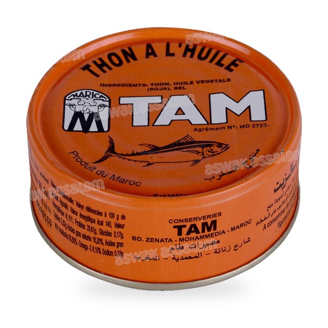 THON ENTIER A L’HUILE VEGETALE 165G TAM