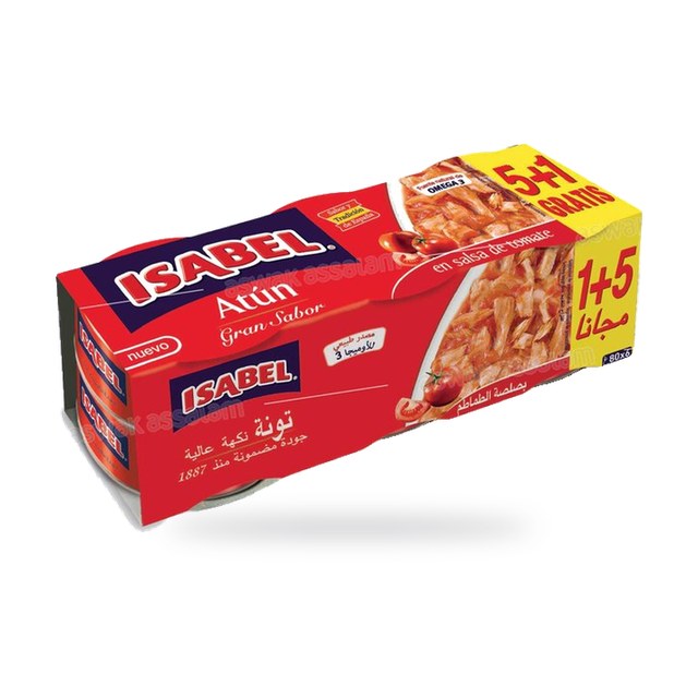 THON SAUCE TOMATE 80G PACK 5+1 GRATUIT ISABEL
