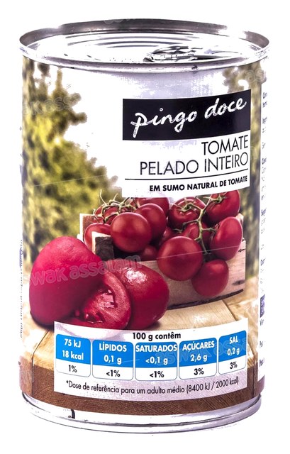 TOMATES PELEES 390G PINGO DOCE