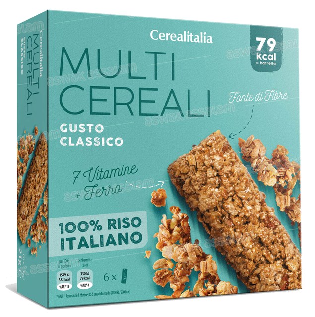 BARRE MULTI-CEREALES GOUT CLASSIQUE 6*21G CEREALITALIA