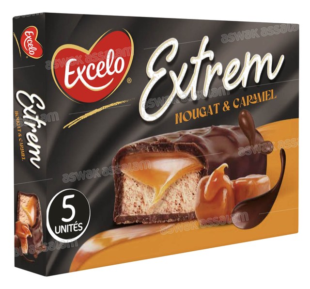 BARRE NOUGAT & CARAMEL EXTREM PACK DE 5 UNITES 36G EXCELO