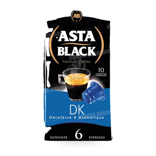 CAFE DECAFEINE BOITE 10 CAPSULES COMPATIBLES ASTA BLACK